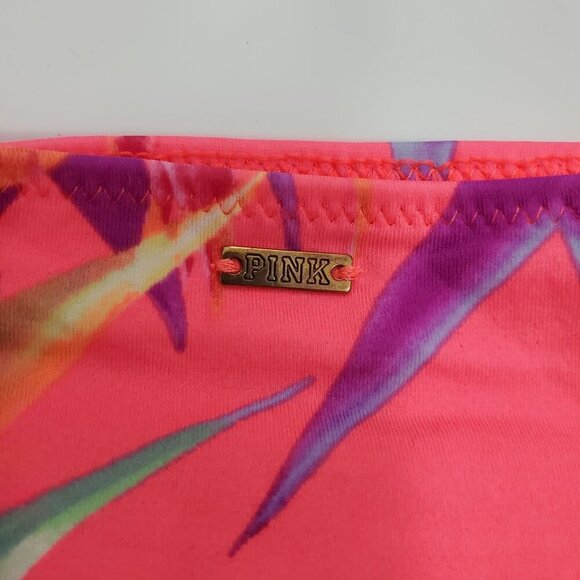 PINK Victoria's Secret Neon Multi Cut Out Side High Waist Bikini Bottoms Size S - Picture 5 of 6